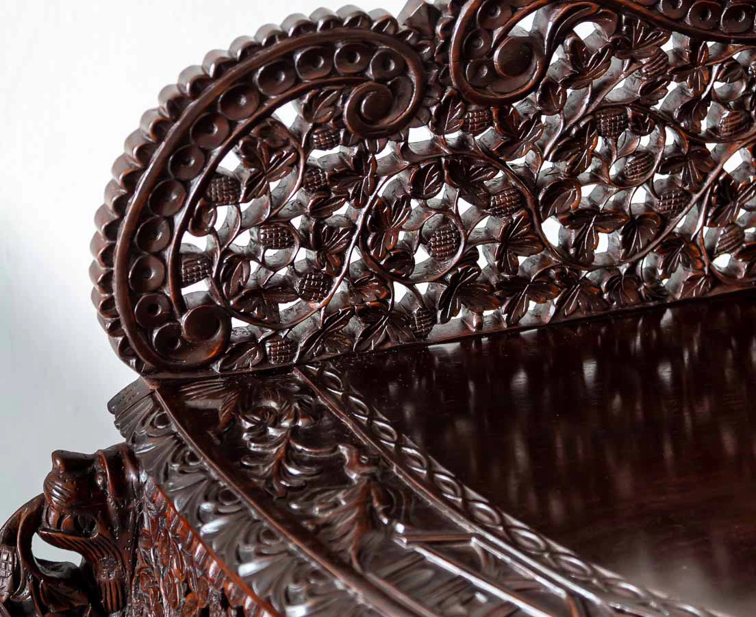 TAB-405 3L Anglo-Indian Rosewood Half moon Console Table l The Past Perfect Collection l Singapore
