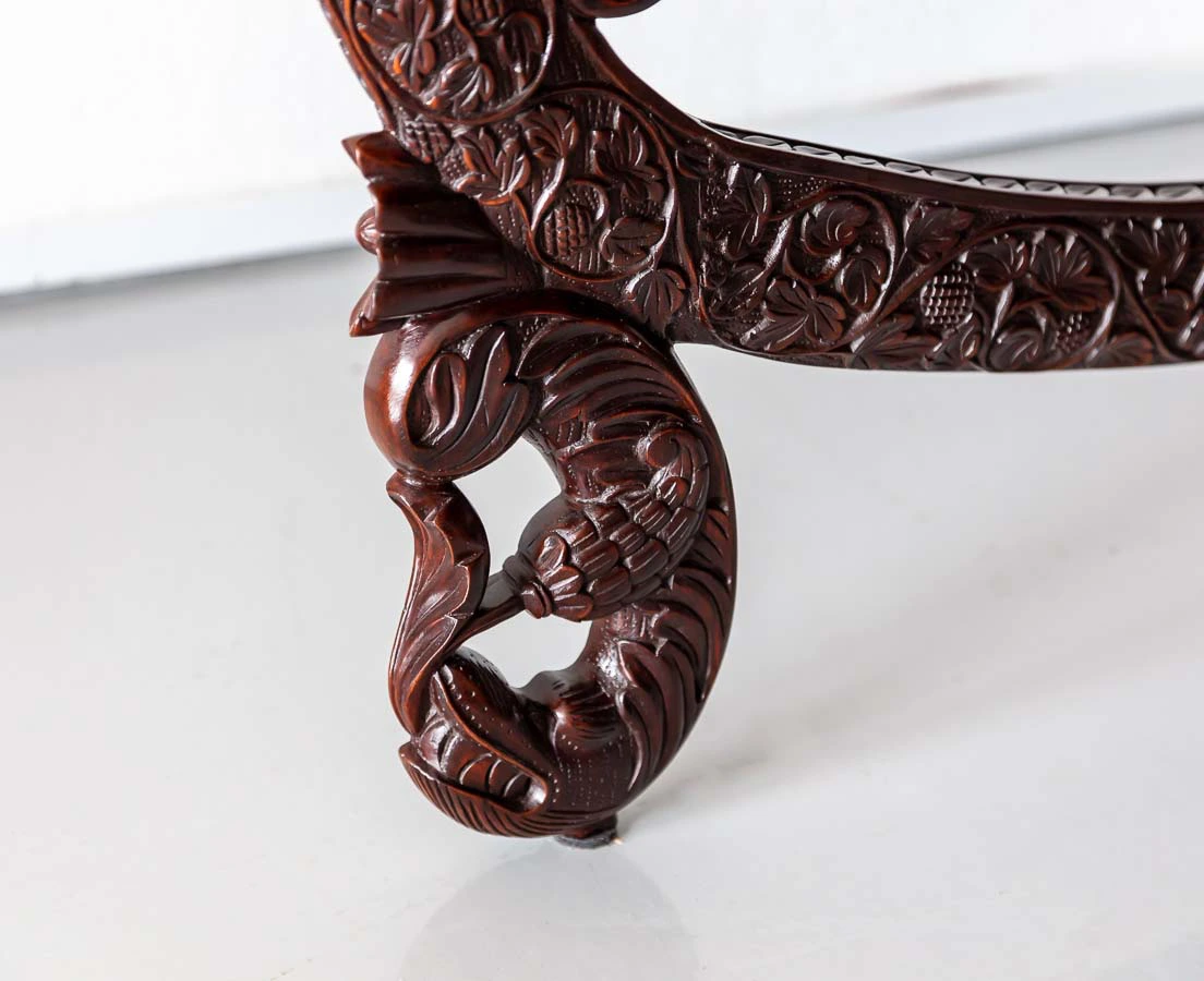 TAB-405 9L Anglo-Indian Rosewood Half moon Console Table l The Past Perfect Collection l Singapore