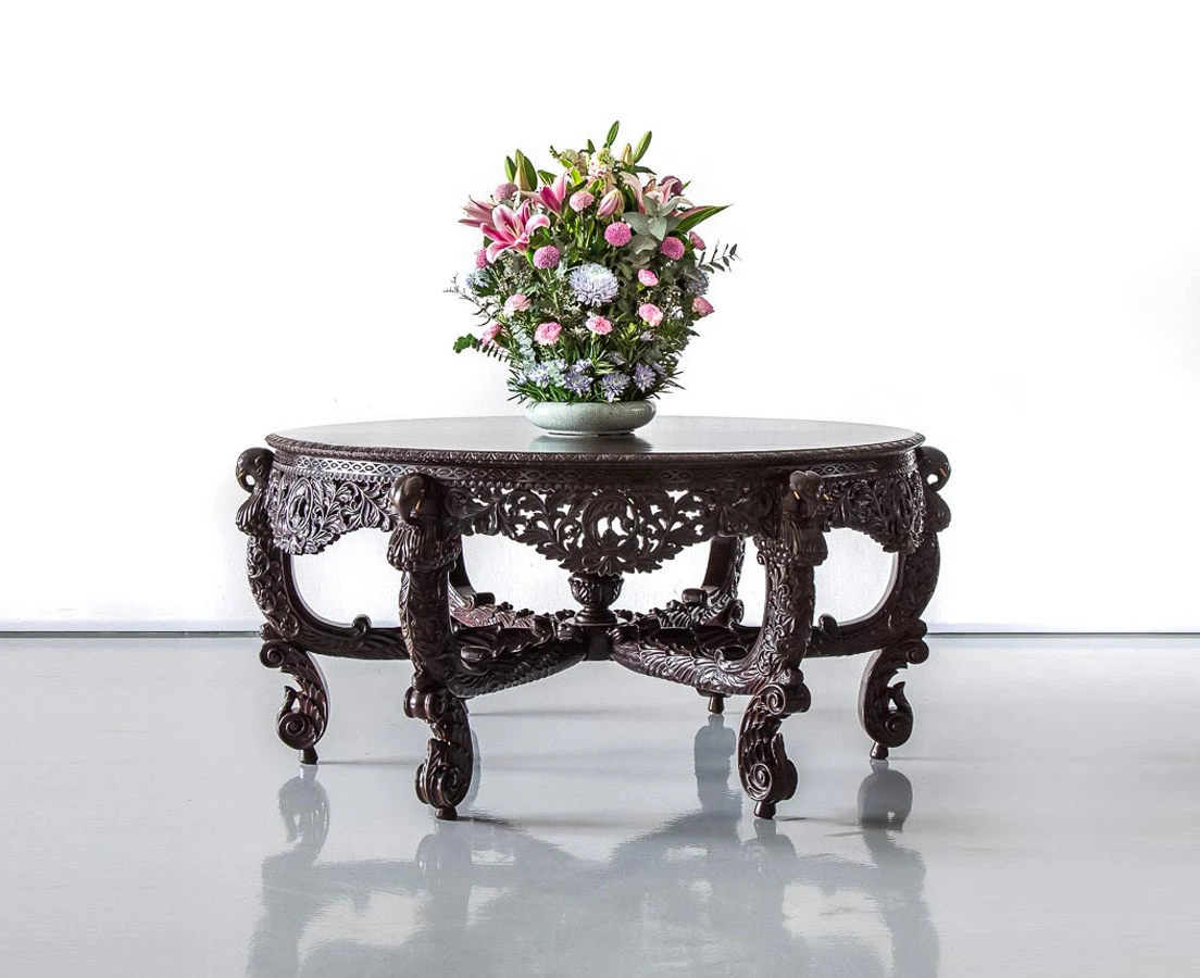 TAB-406 9L Anglo-Indian Rosewood Centre Table l The Past Perfect Collection l Singapore
