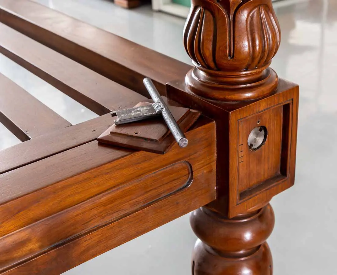 Antique Beds - British Colonial Teakwood Four Poster Bed - The Past Perfect Collection - Singapore