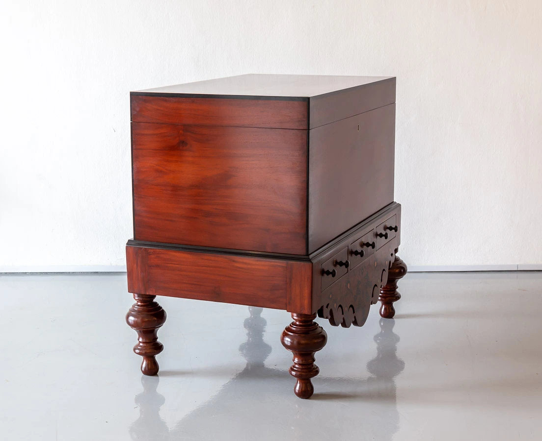 CHE-142 2L Dutch Colonial Mahogany & Ebony Chest on Stand l The Past Perfect Collection l Singapore