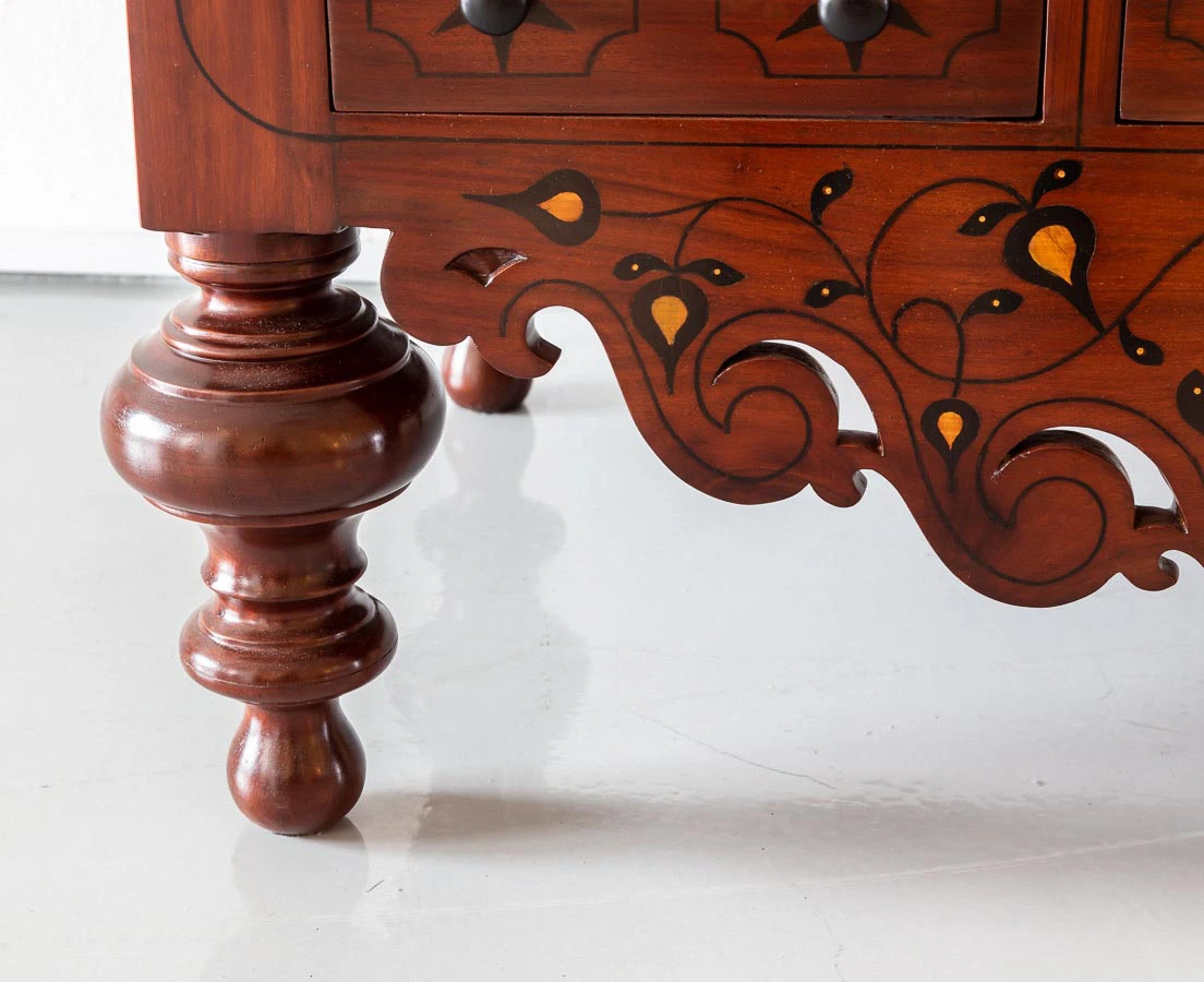 CHE-142 7L Dutch Colonial Mahogany & Ebony Chest on Stand l The Past Perfect Collection l Singapore