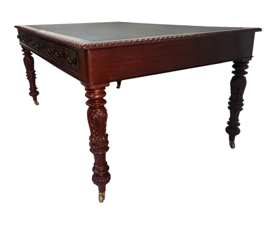 British Colonial Mahogany Partner Desk