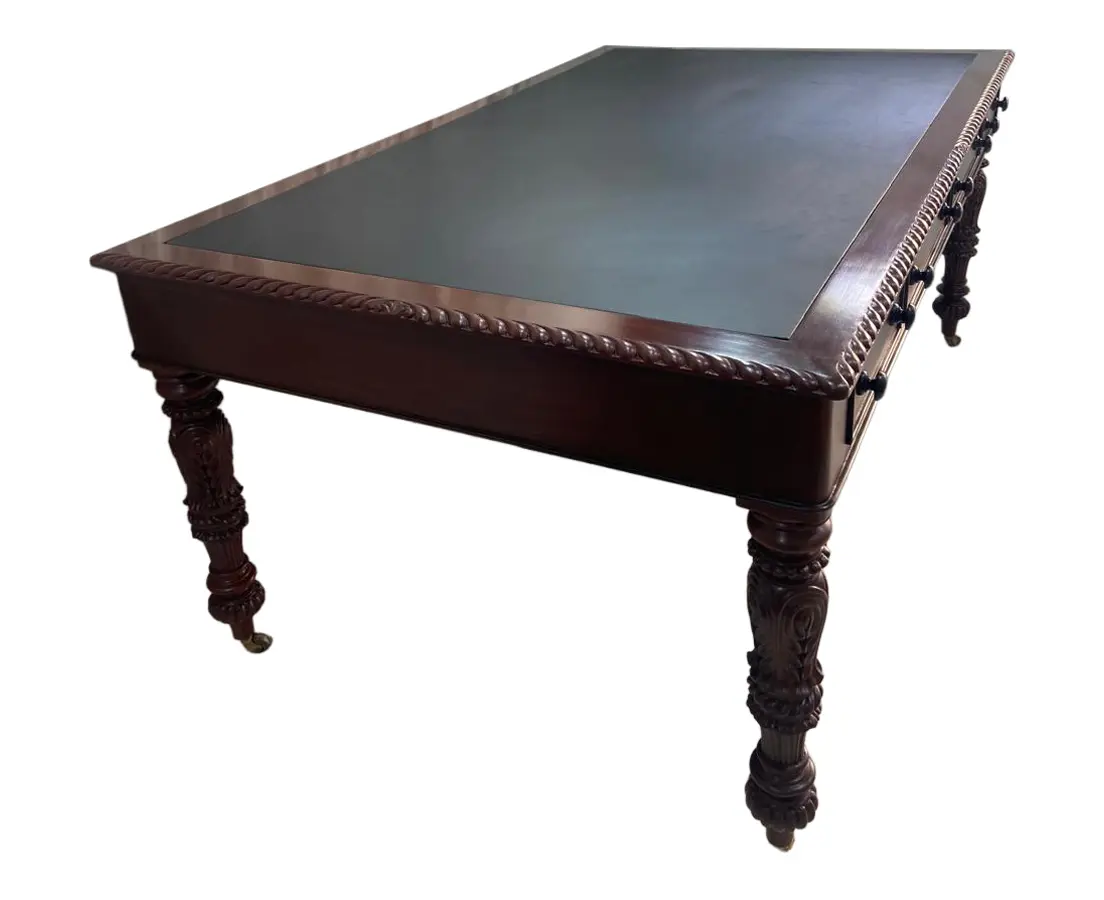 British Colonial Mahogany Partner Desk
