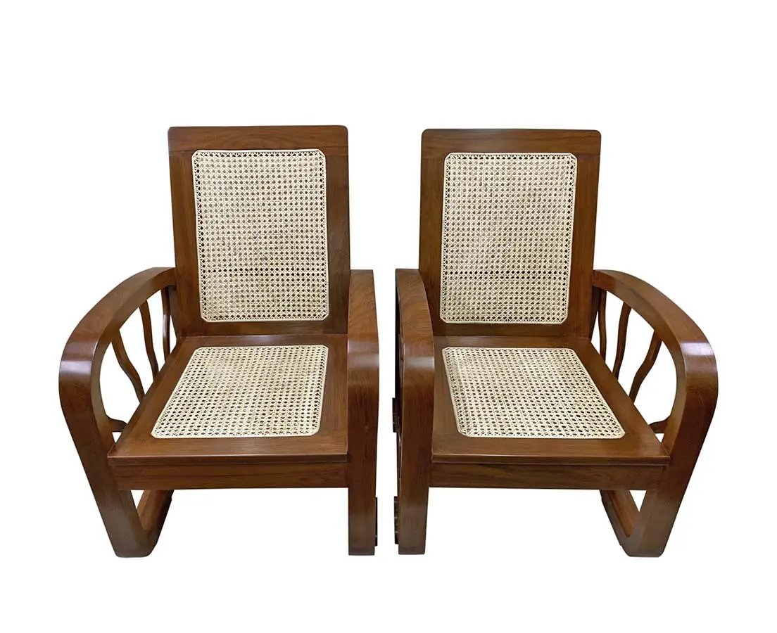 Pair of Teakwood Art Deco Chairs
