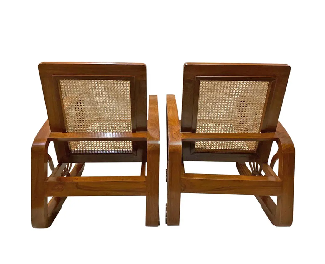 Pair of Teakwood Art Deco Chairs