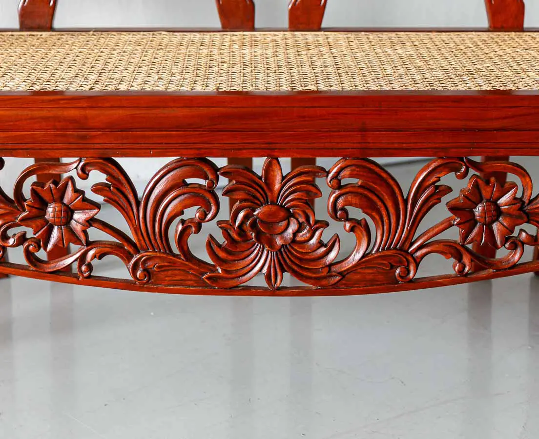Antique Bench -Portuguese Colonial Mahogany Settee -The Past perfect Collection - Singapore