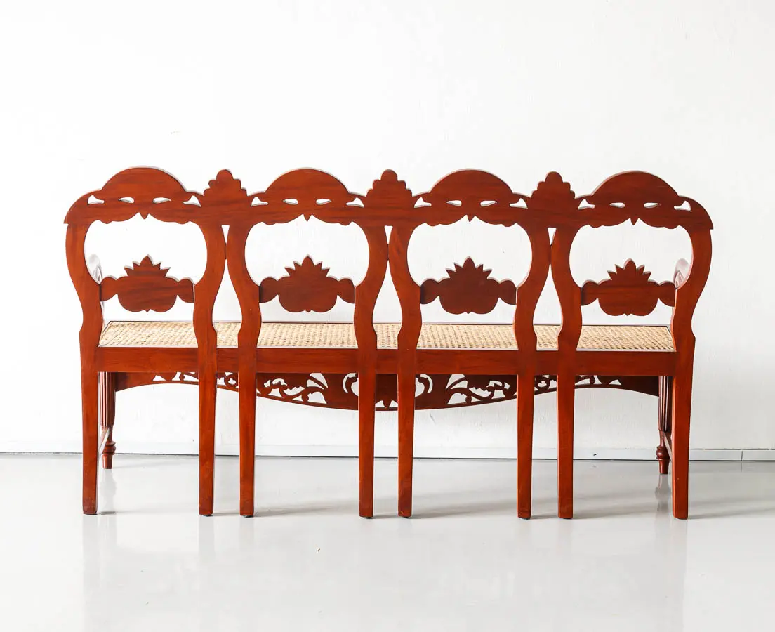 Antique Bench -Portuguese Colonial Mahogany Settee -The Past perfect Collection - Singapore