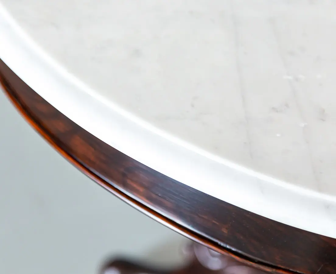Antique Tables - British Colonial Marble Top Side Table - The Past Perfect Collection - Singapore