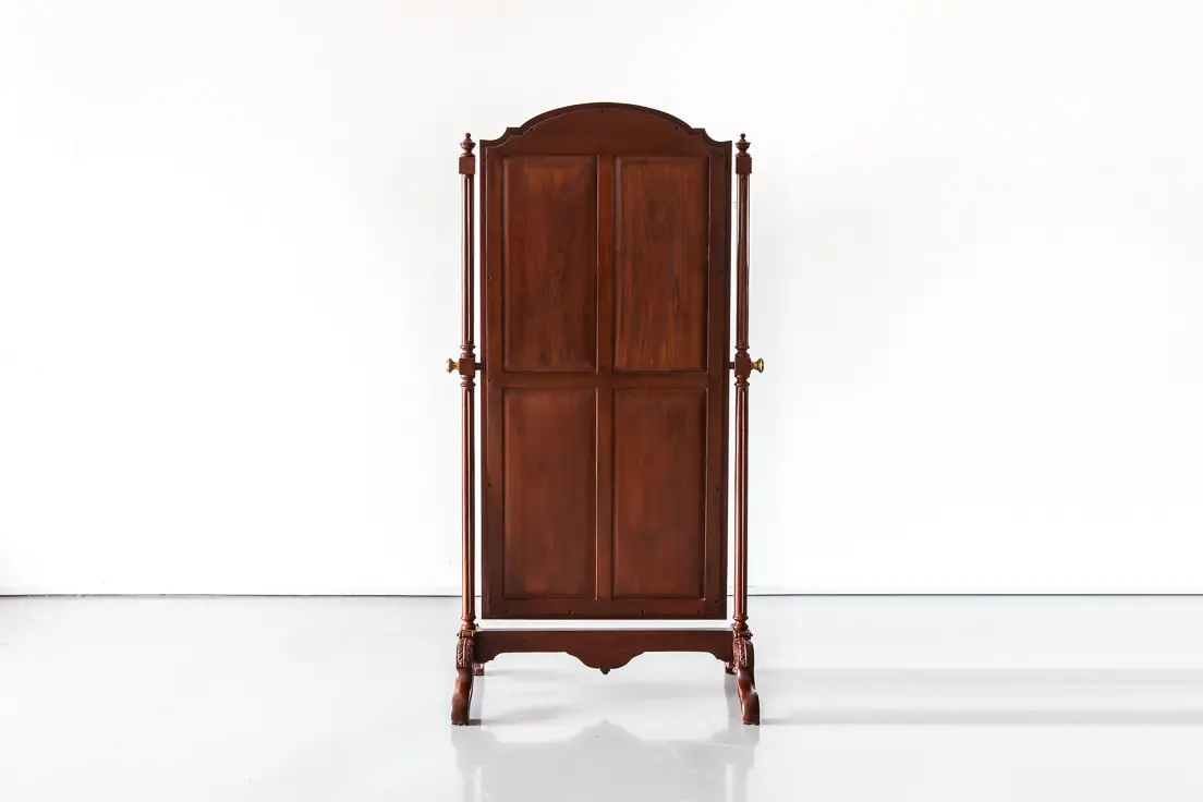 Antique Mirrors - British Colonial Rosewood Cheval Mirror - The Past Perfect Collection - Singapore