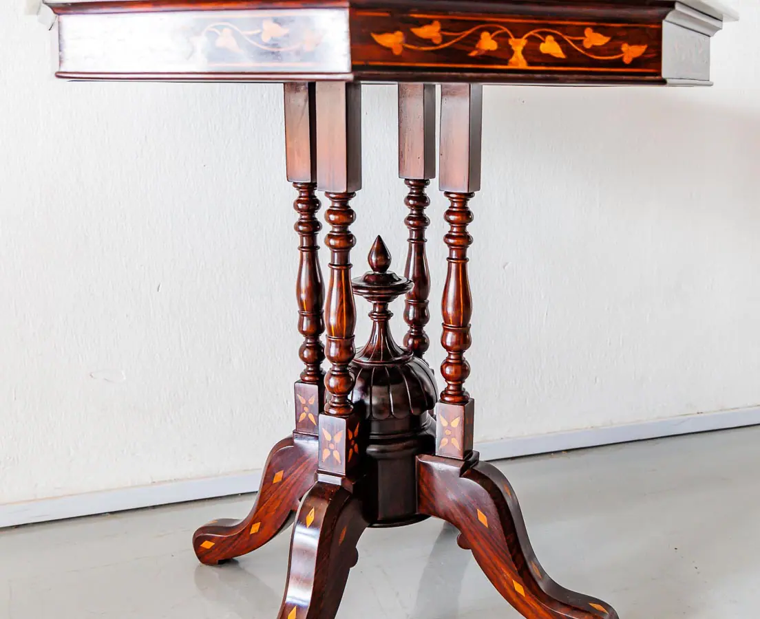 Antique Tables - Portuguese Colonial Inlaid Marble Top Table - The Past Perfect Collection - Singapore