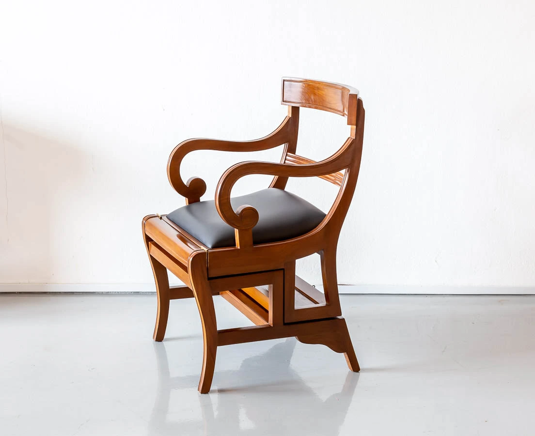 Anglo-Indian Teakwood Library Ladder Chair l The Past Perfect Collection l Singapore