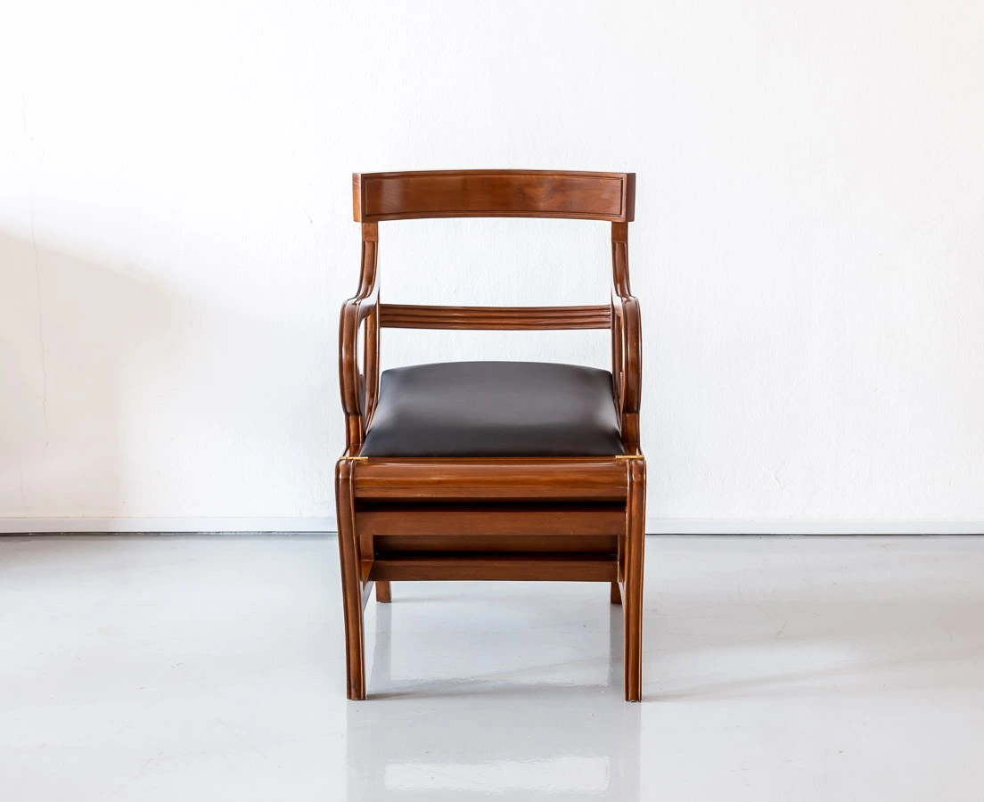 Anglo-Indian Teakwood Library Ladder Chair l The Past Perfect Collection l Singapore
