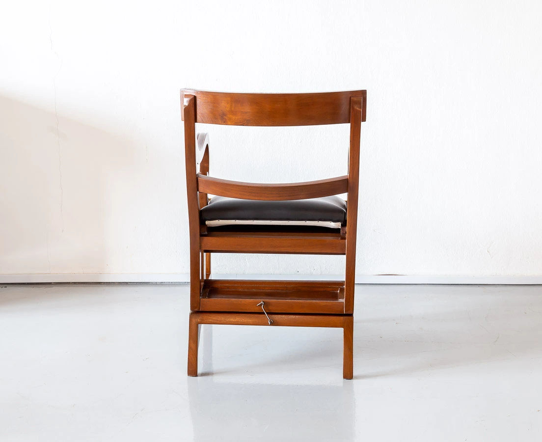 Anglo-Indian Teakwood Library Ladder Chair l The Past Perfect Collection l Singapore