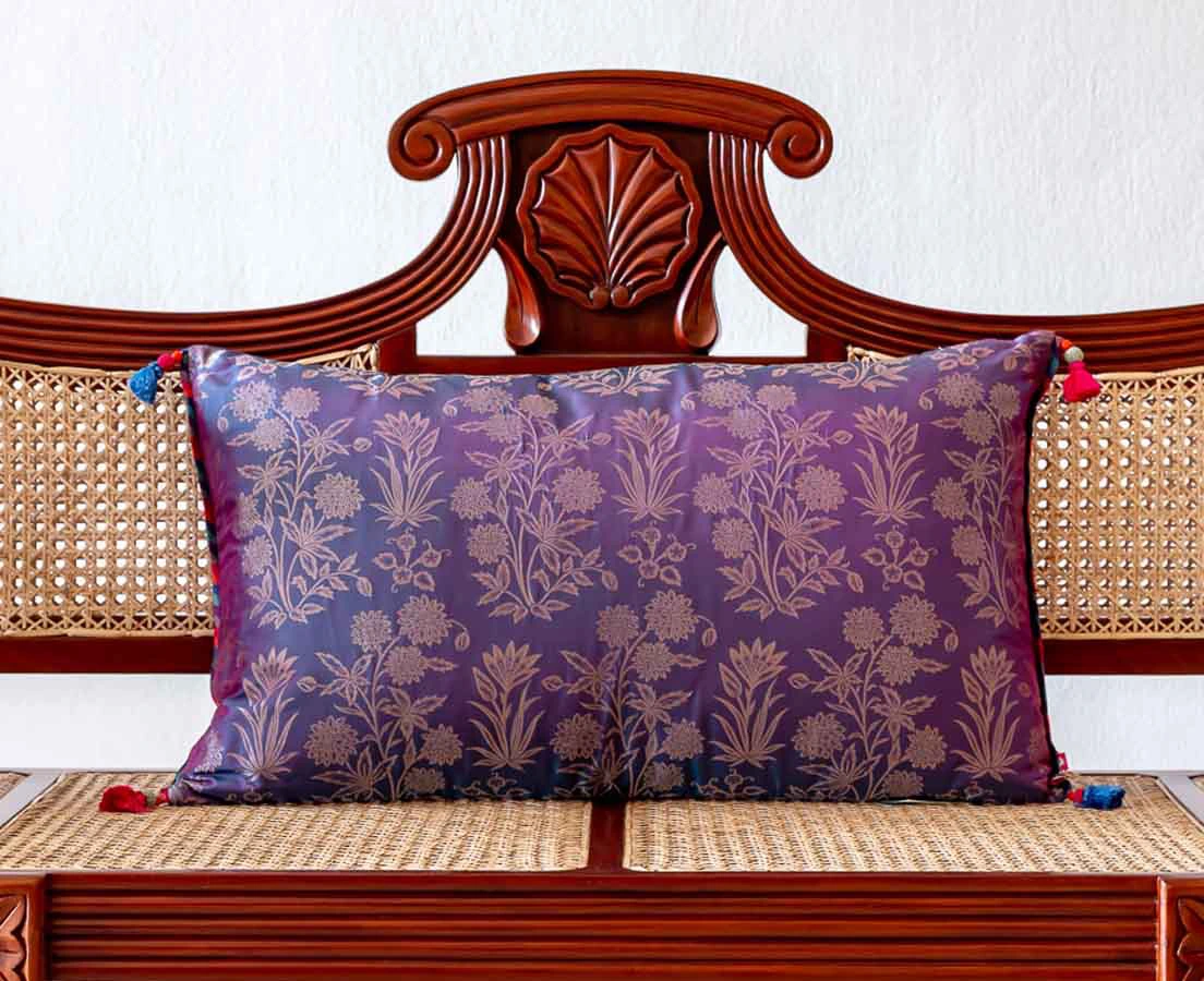 Bageecha Brocade Handloom Silk Cushion l The Past Perfect Collection l Singapore