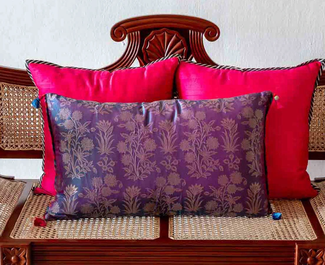 Bageecha Brocade Handloom Silk Cushion l The Past Perfect Collection l Singapore