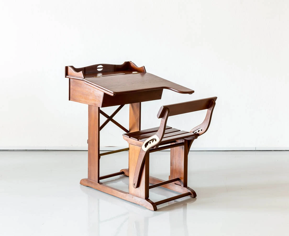 Anglo-Indian Teakwood School Desk l The Past Perfect Collection l Singapore