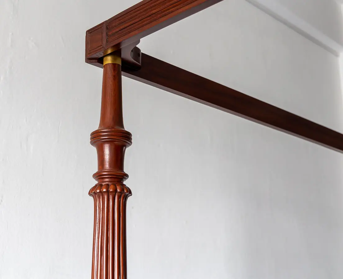 Antique Beds - British Colonial Mahogany Four Poster Bed - The Past Perfect Collection Singapore