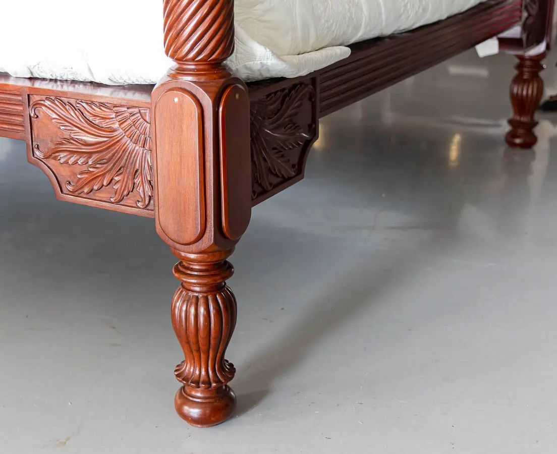 Antique Beds - British Colonial Mahogany Four Poster Bed - The Past Perfect Collection Singapore
