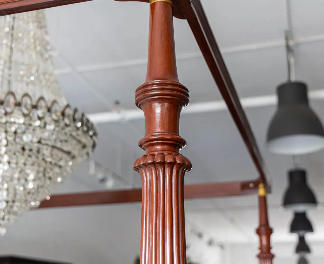 Antique Beds - British Colonial Mahogany Four Poster Bed - The Past Perfect Collection Singapore