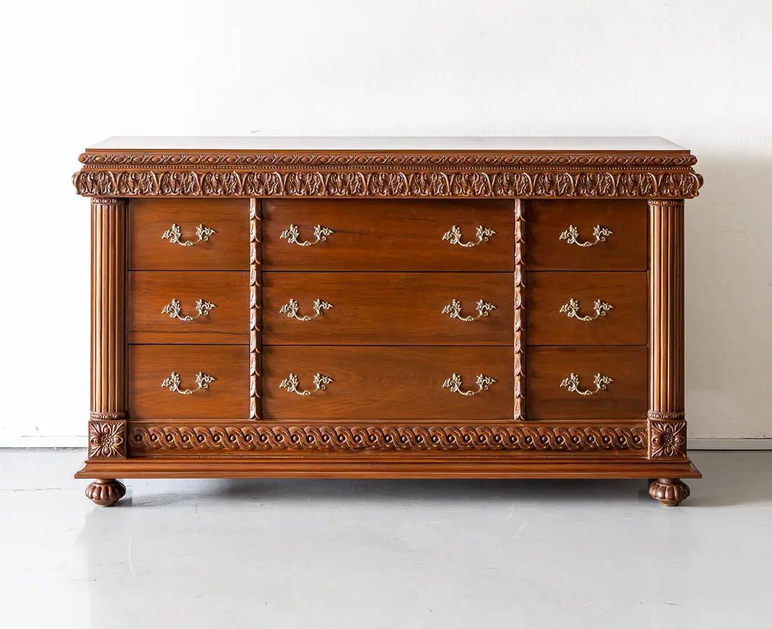Antique Sideboards - British Colonial Teakwood Sideboard - The Past Perfect Collection