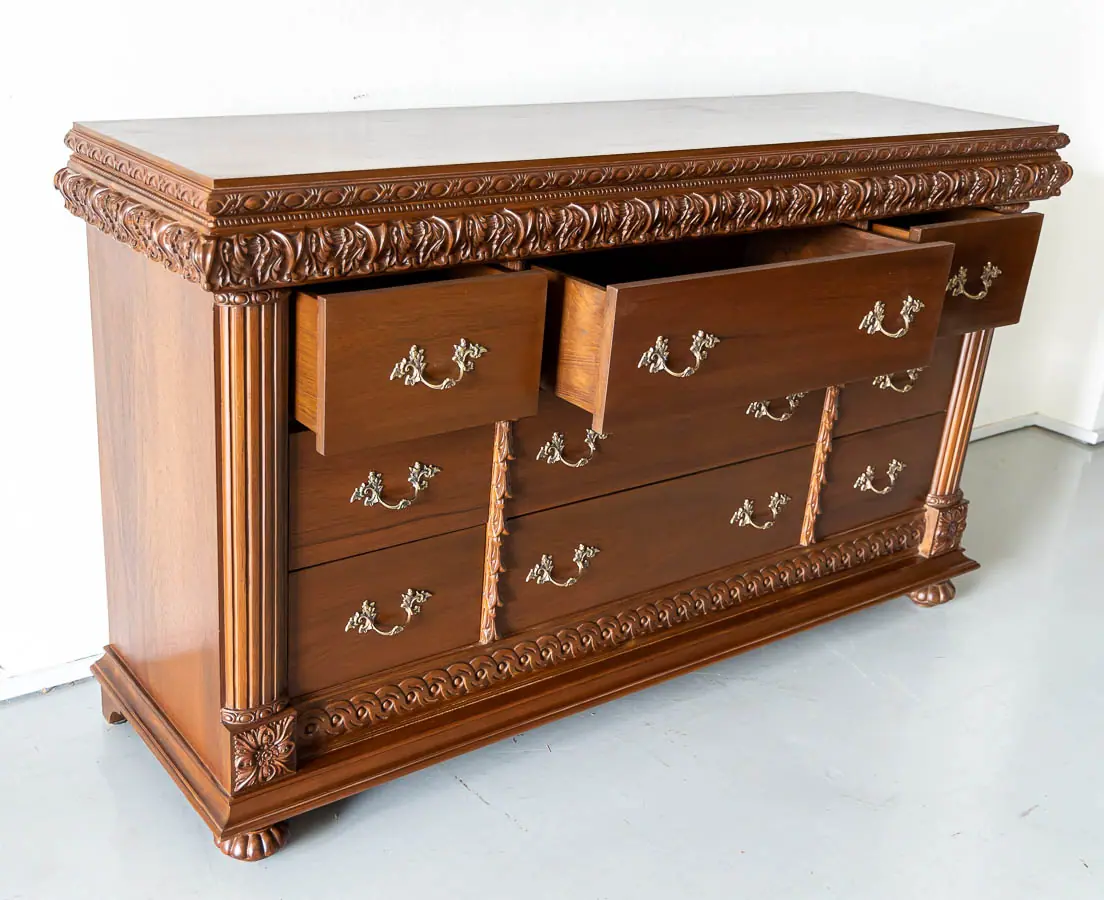 Antique Sideboards - British Colonial Teakwood Sideboard - The Past Perfect Collection
