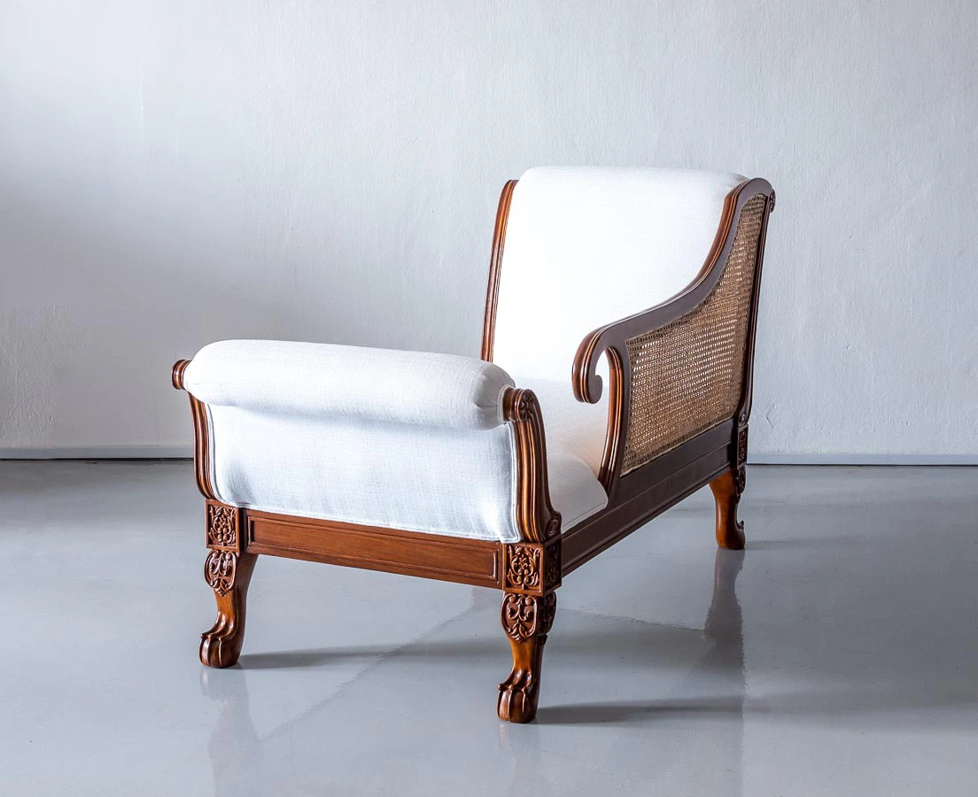 Anglo-Indian Teakwood Recamier l The Past Perfect Collection l Singapore