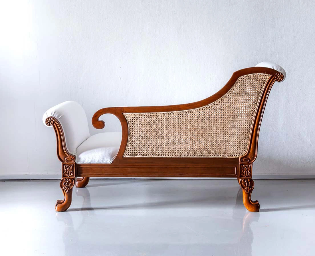 Anglo-Indian Teakwood Recamier l The Past Perfect Collection l Singapore