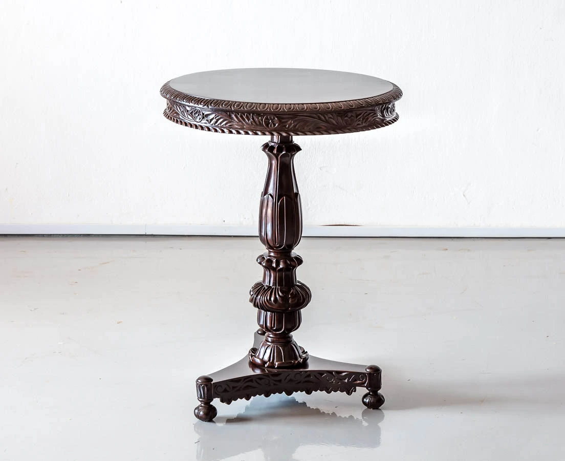 TAB-423 1L Indo-Portuguese Rosewood Round Side Table l The Past Perfect Collection l Singapore