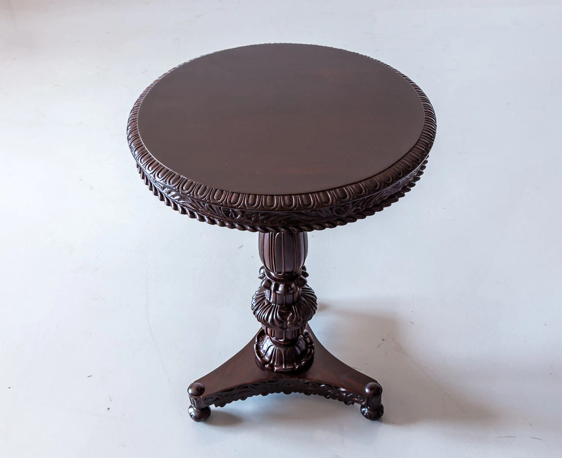 TAB-423 2L Indo-Portuguese Rosewood Round Side Table l The Past Perfect Collection l Singapore