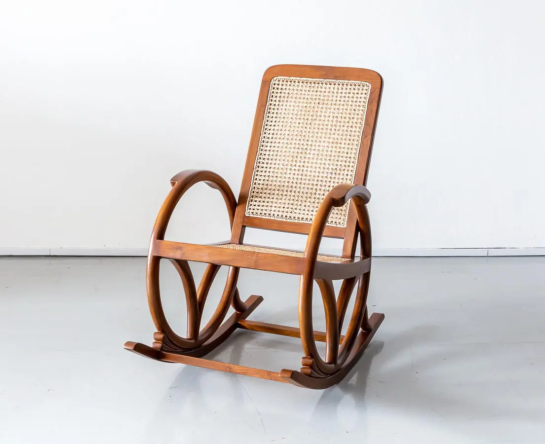 Art Deco Teakwood Rocking Chair - The Past Perfect Collection - Singapore