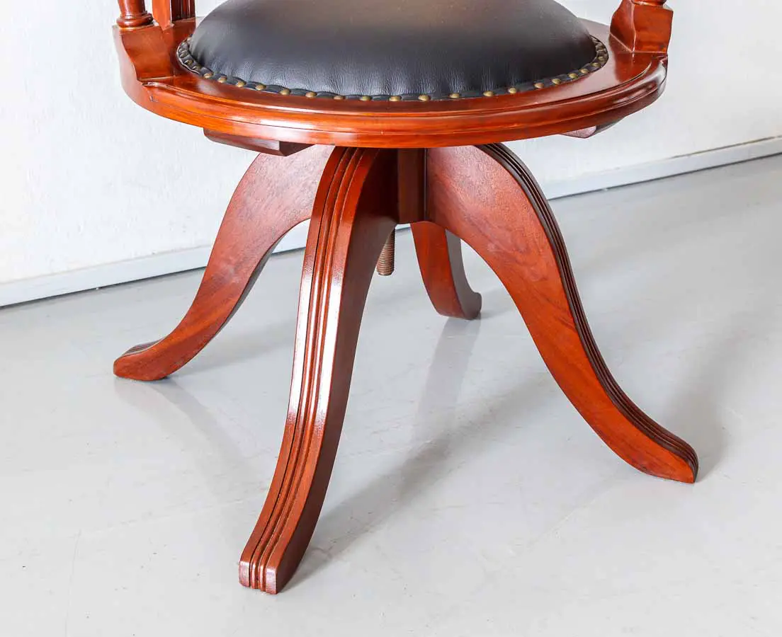 British Colonial Mahogany Desk Chair - The Past Perfect Collection - Singapore