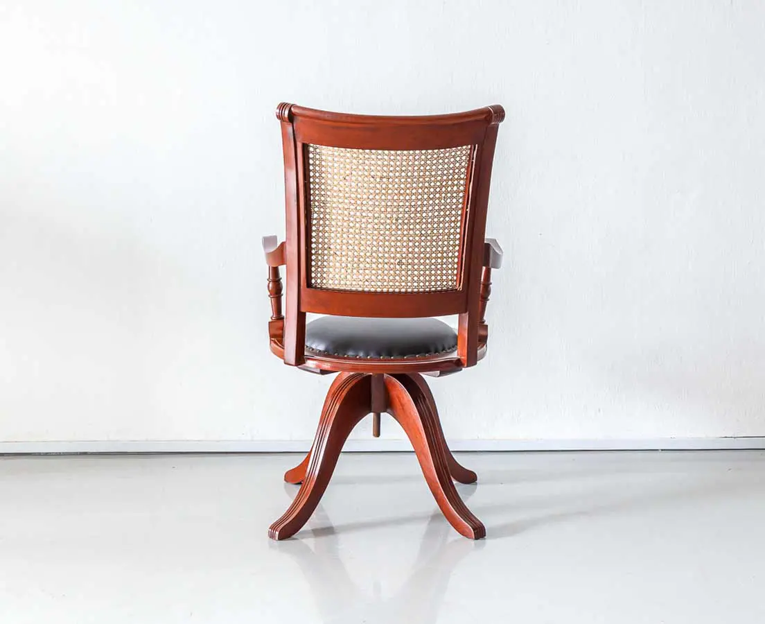 British Colonial Mahogany Desk Chair - The Past Perfect Collection - Singapore