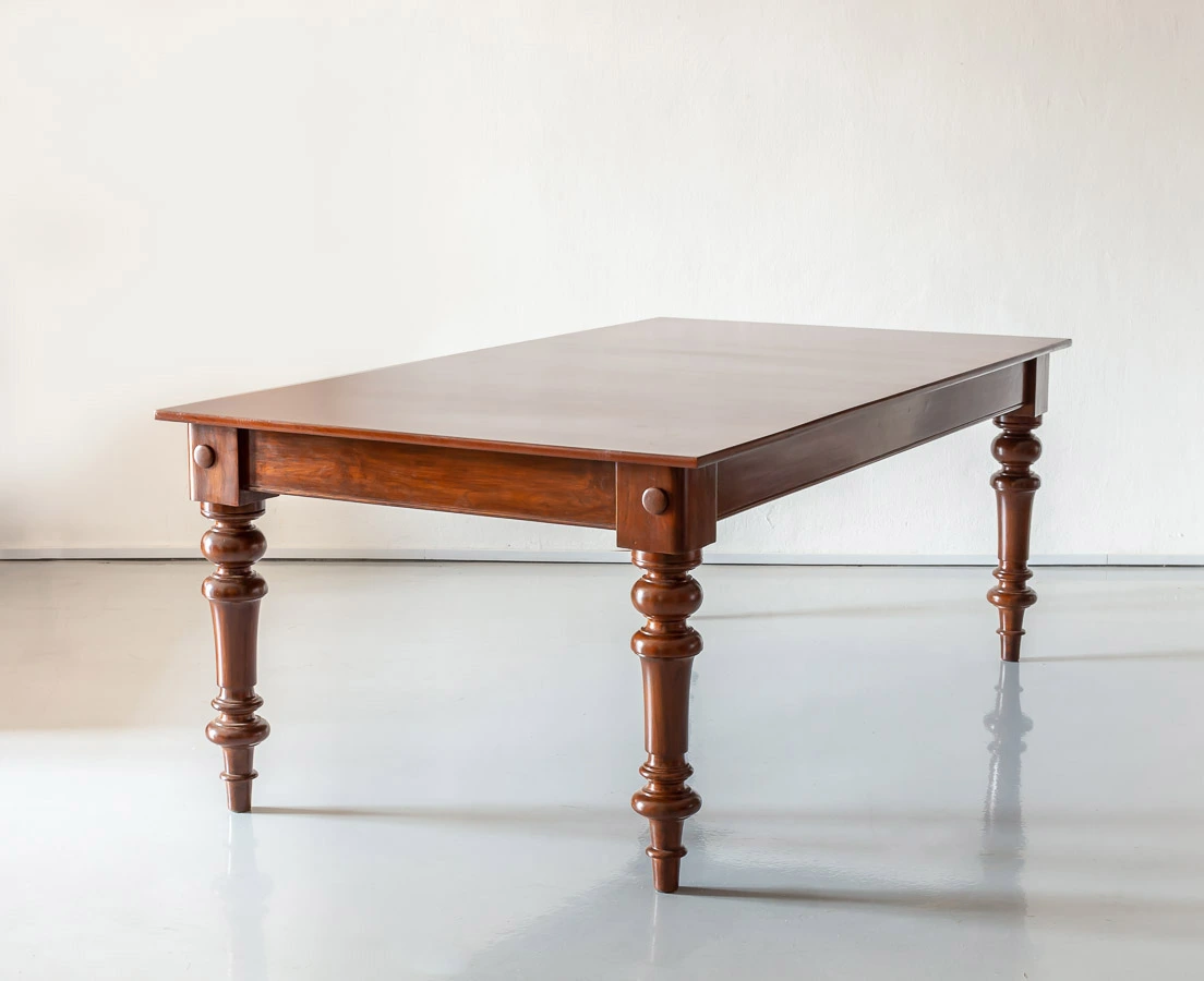 TAB-412 2L Anglo-Indian Teakwood Campaign Dining Table l The Past Perfect Collection l Singapore
