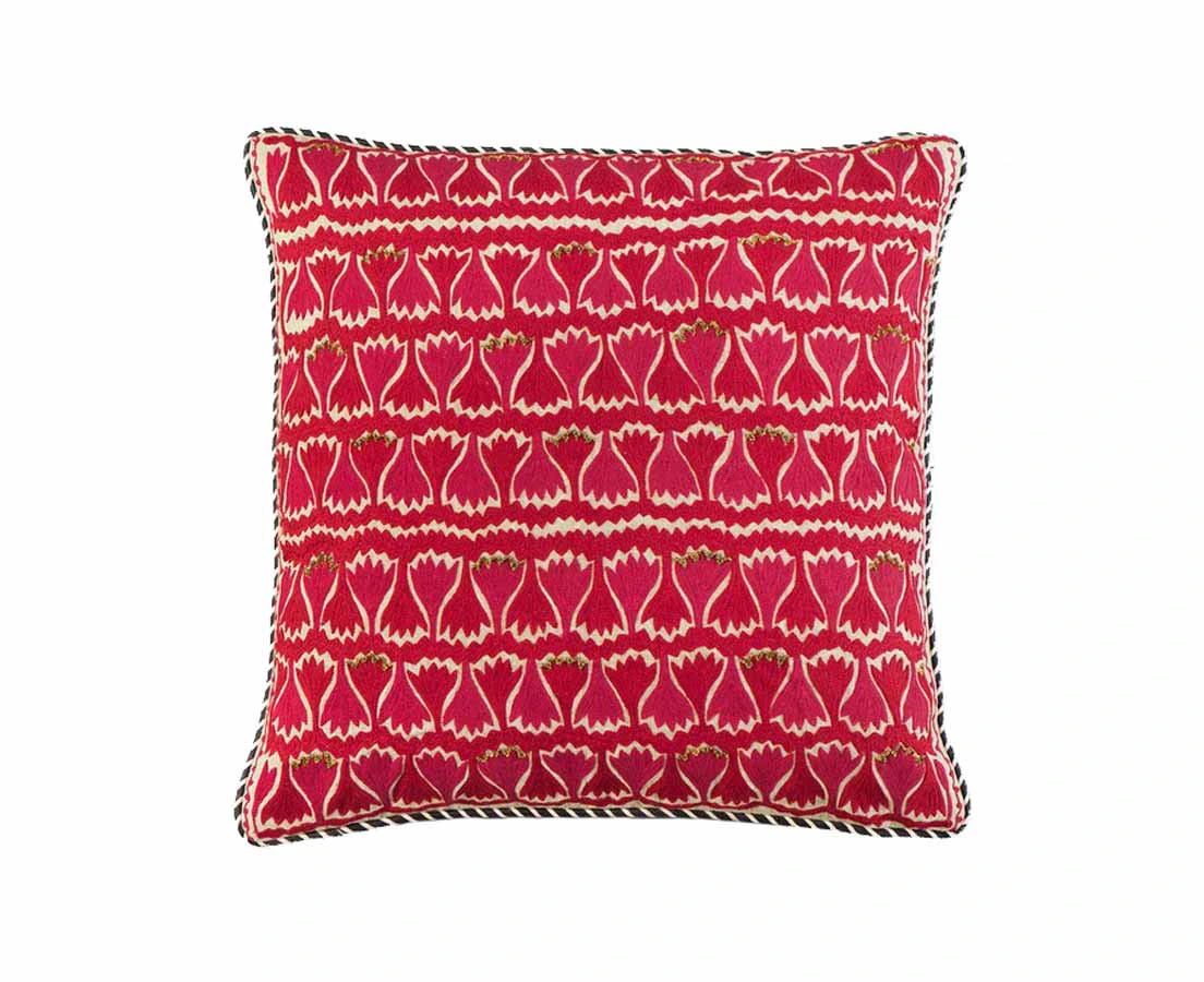 Aiden Suzani Linen Cushion Good Earth - The Past Perfect Collection - Singapore