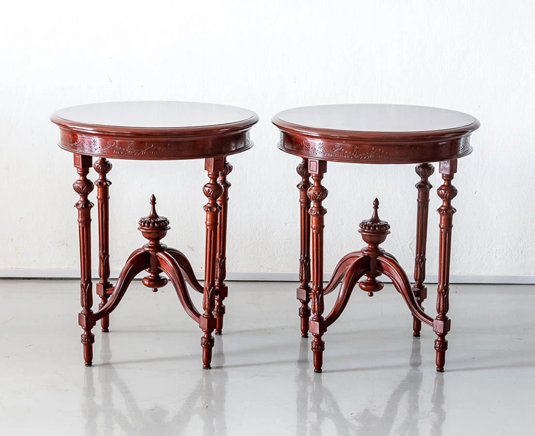 Antique Side Tables - Pair of British Colonial Mahogany Side Tables - The Past Perfect Collection - Singapore