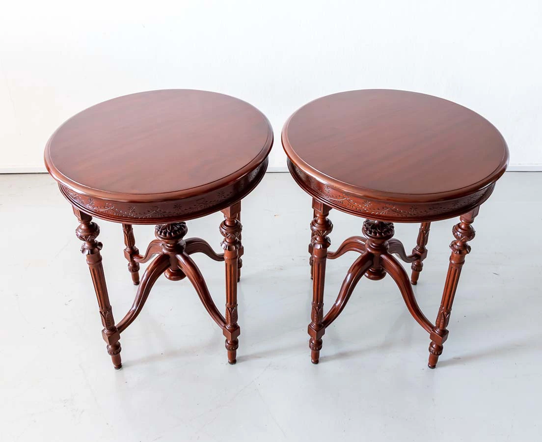 Antique Side Tables - Pair of British Colonial Mahogany Side Tables - The Past Perfect Collection - Singapore