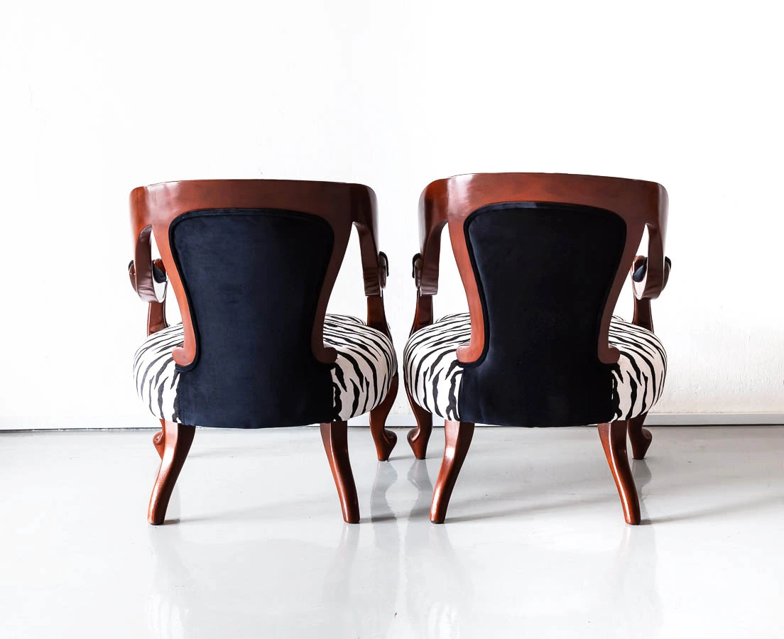 CHA-241 8L Pair of British Colonial Mahogany Armchairs l The Past Perfect Collection l Singapore