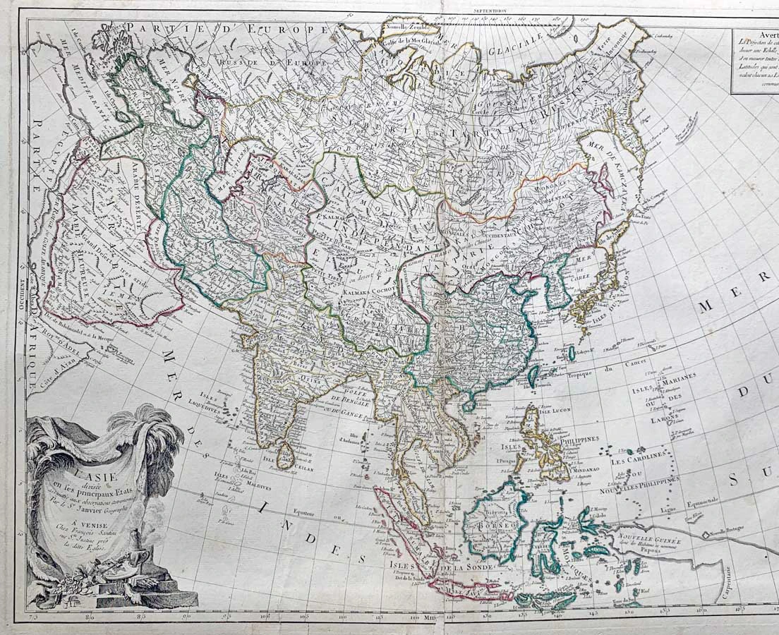 MAP-122 1L Antique Map Asia l Copper Engraving l Janvier 1782 l The Past Perfect Collection l Singapore