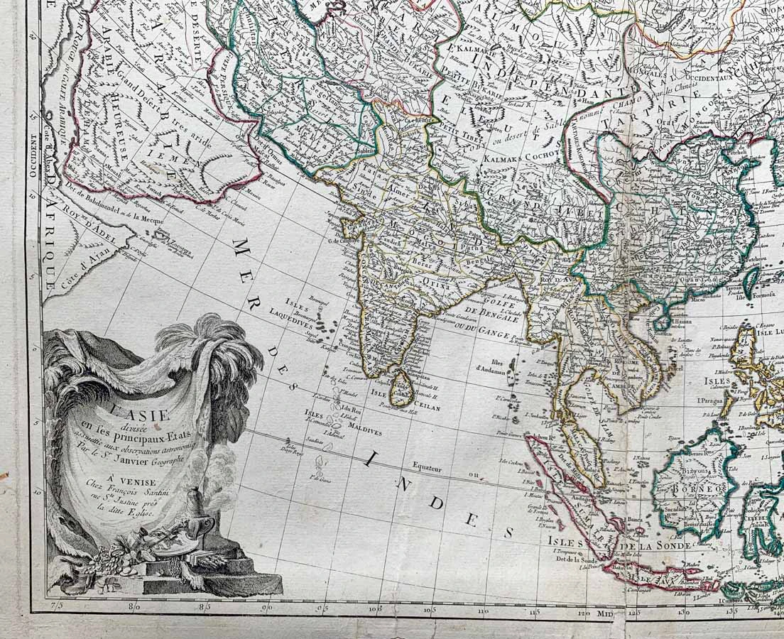 MAP-122 3L Antique Map Asia l Copper Engraving l Janvier 1782 l The Past Perfect Collection l Singapore