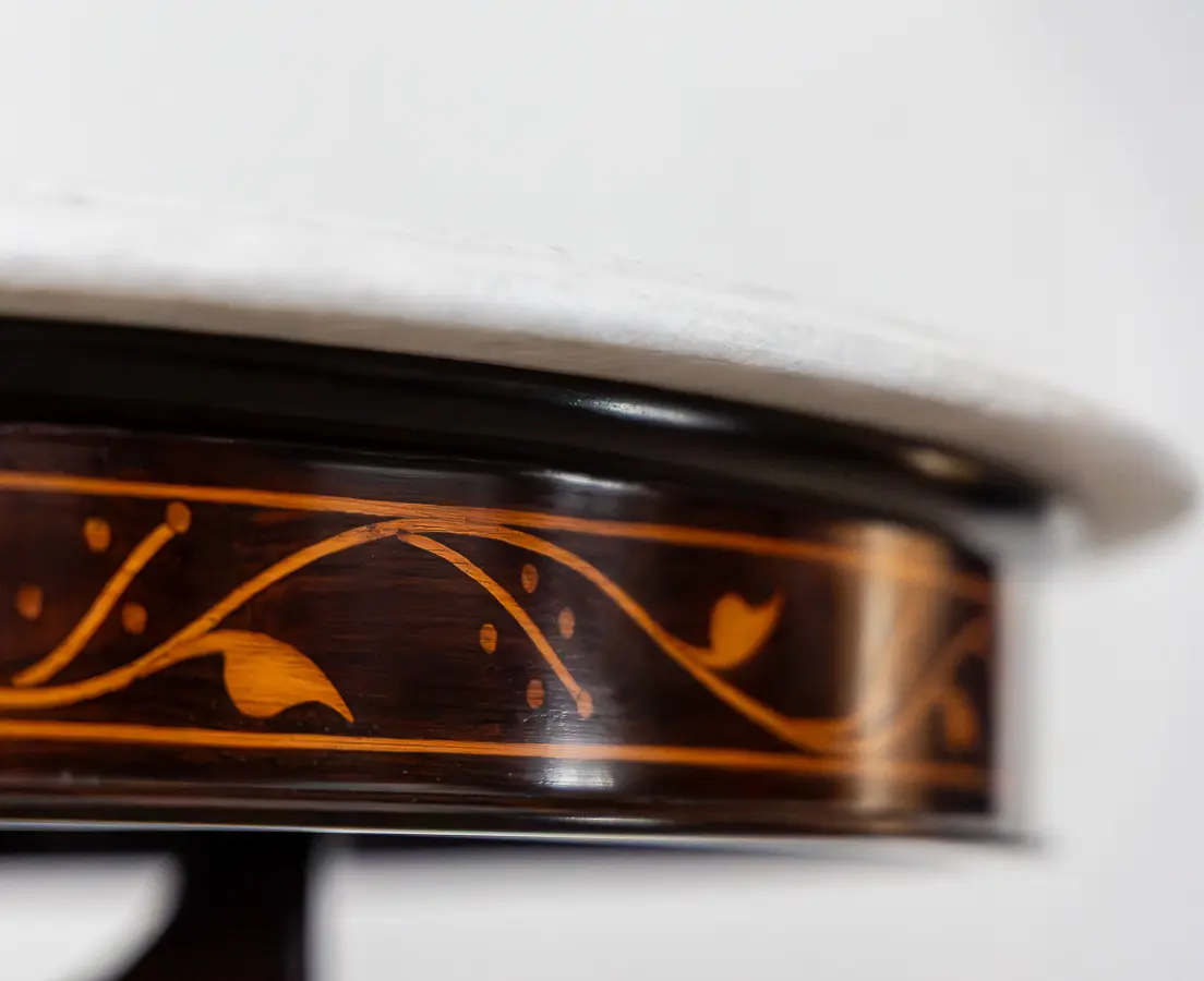 Rosewood Round Table with Cedar Inlay