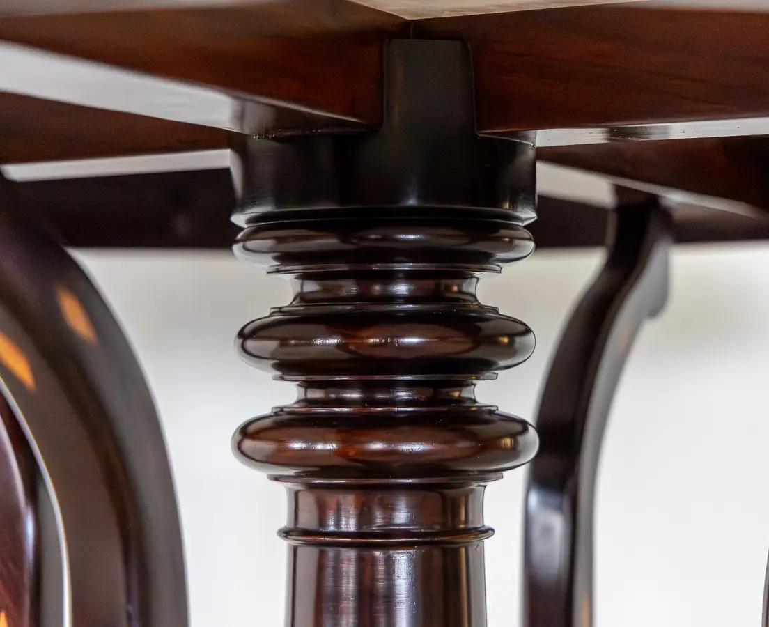 Rosewood Round Table with Cedar Inlay