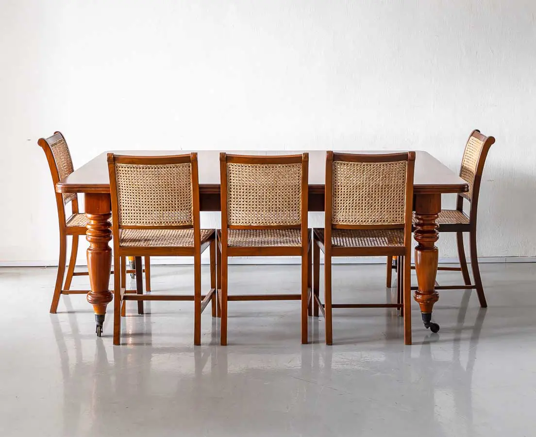 Antique Dining Tables - British Colonial Teakwood Extending Dining Table - The Past Perfect Collection Singapore