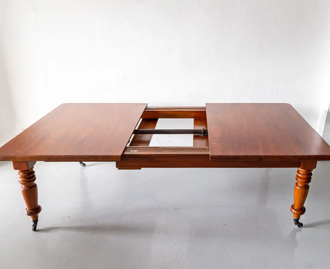 Antique Dining Tables - British Colonial Teakwood Extending Dining Table - The Past Perfect Collection Singapore