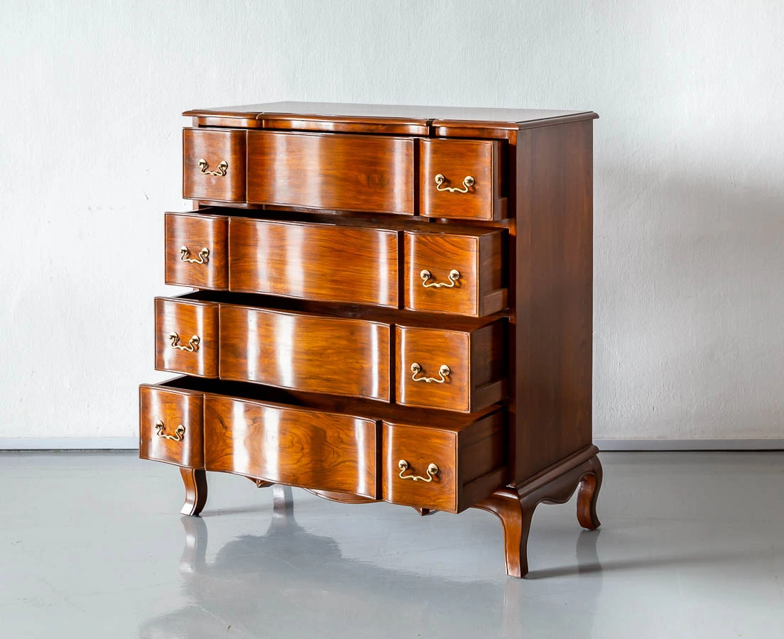 Anglo-Indian Serpentine Front Chest of Drawers l The Past Perfect Collection l Singapore