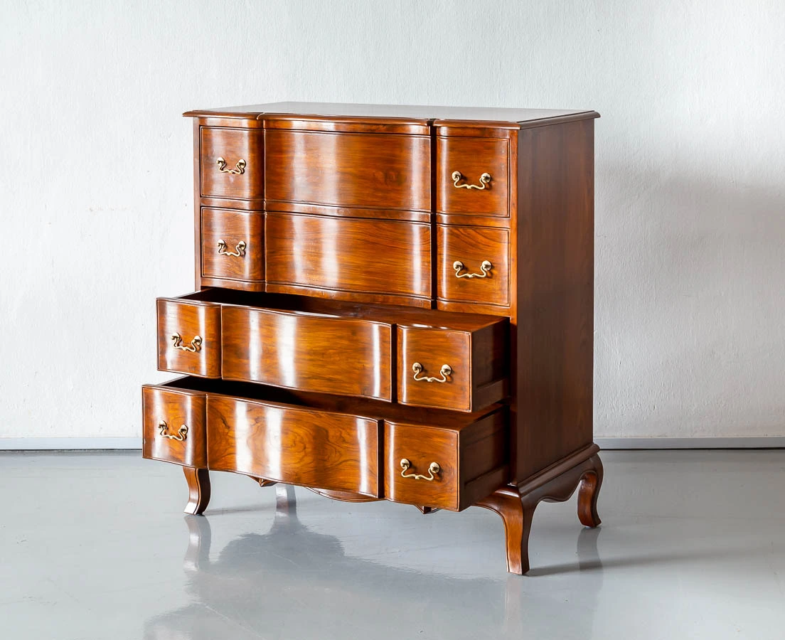 Anglo-Indian Serpentine Front Chest of Drawers l The Past Perfect Collection l Singapore