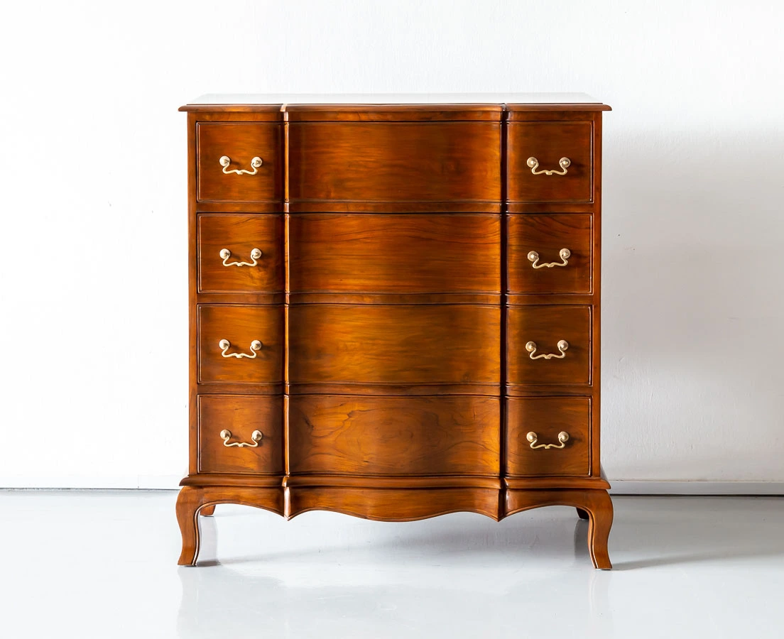 Anglo-Indian Serpentine Front Chest of Drawers l The Past Perfect Collection l Singapore