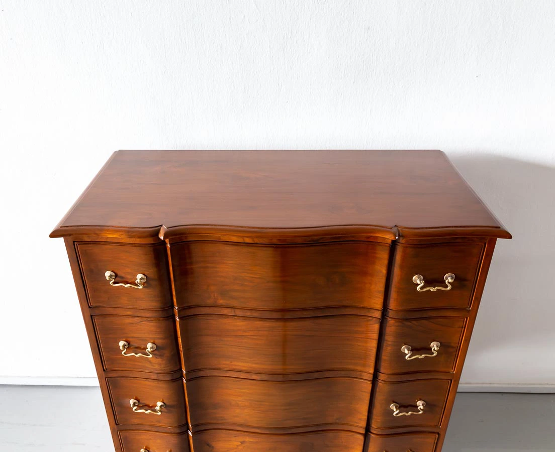 Anglo-Indian Serpentine Front Chest of Drawers l The Past Perfect Collection l Singapore