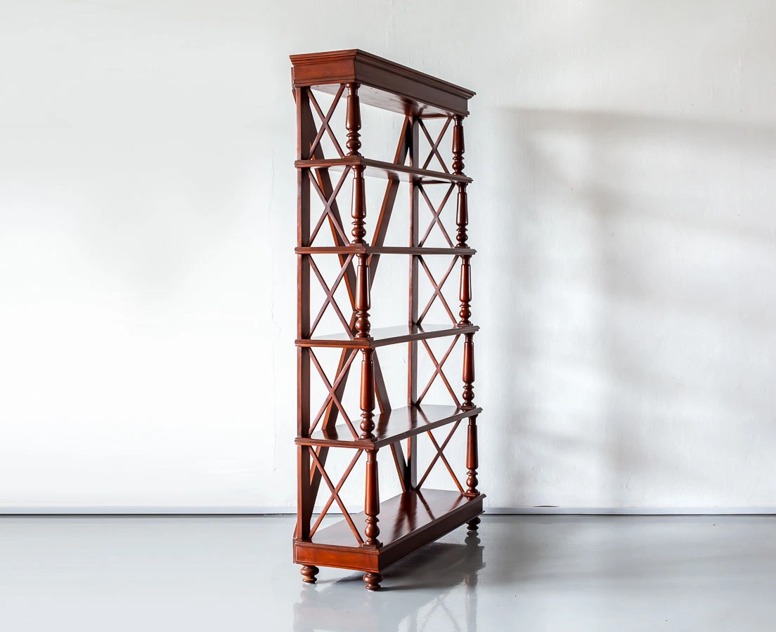 Pair of Mahogany Waterfall Bookcases l The Past Perfect Collection l Singapore