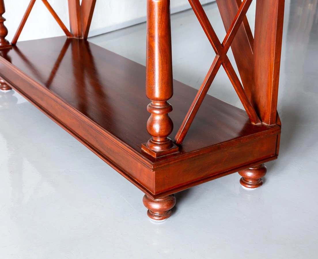 Pair of Mahogany Waterfall Bookcases l The Past Perfect Collection l Singapore